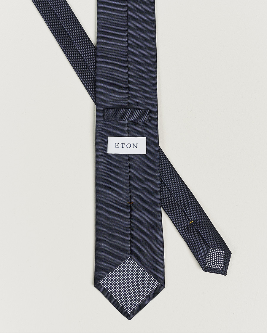 Herren | Krawatten | Eton | Silk Basket Weave Tie Navy