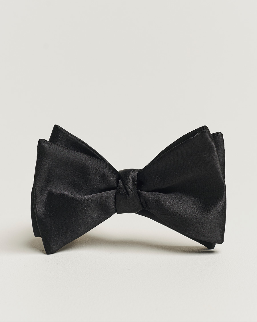 Herren | Eton Self-Tie Silk Bow Tie Black | Eton | Self-Tie Silk Bow Tie Black