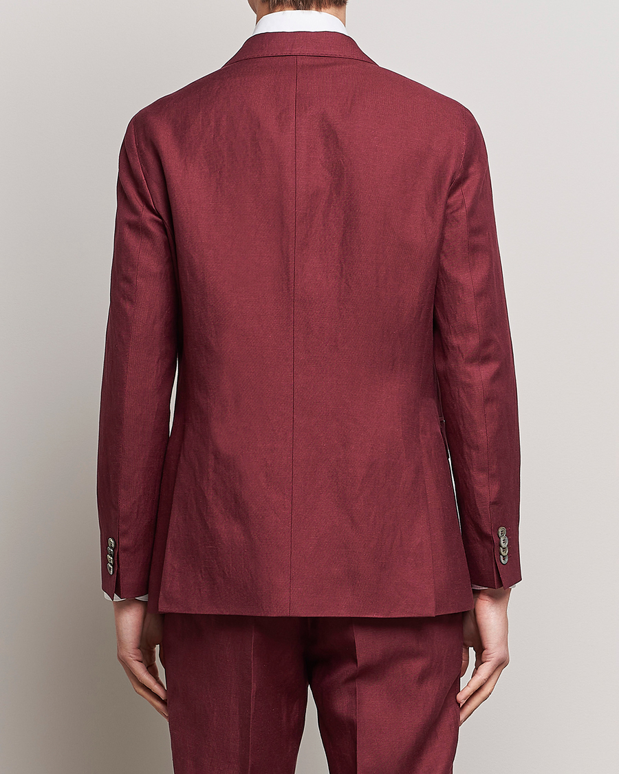 Herren | Sakkos | Oscar Jacobson | Farris Double Breasted Linen Blazer Moon Red