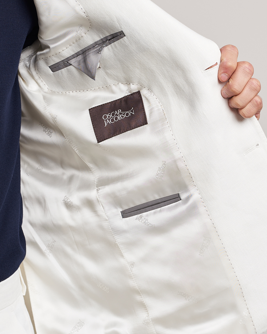 Herren | Sakkos | Oscar Jacobson | Fogerty Linen Blazer White