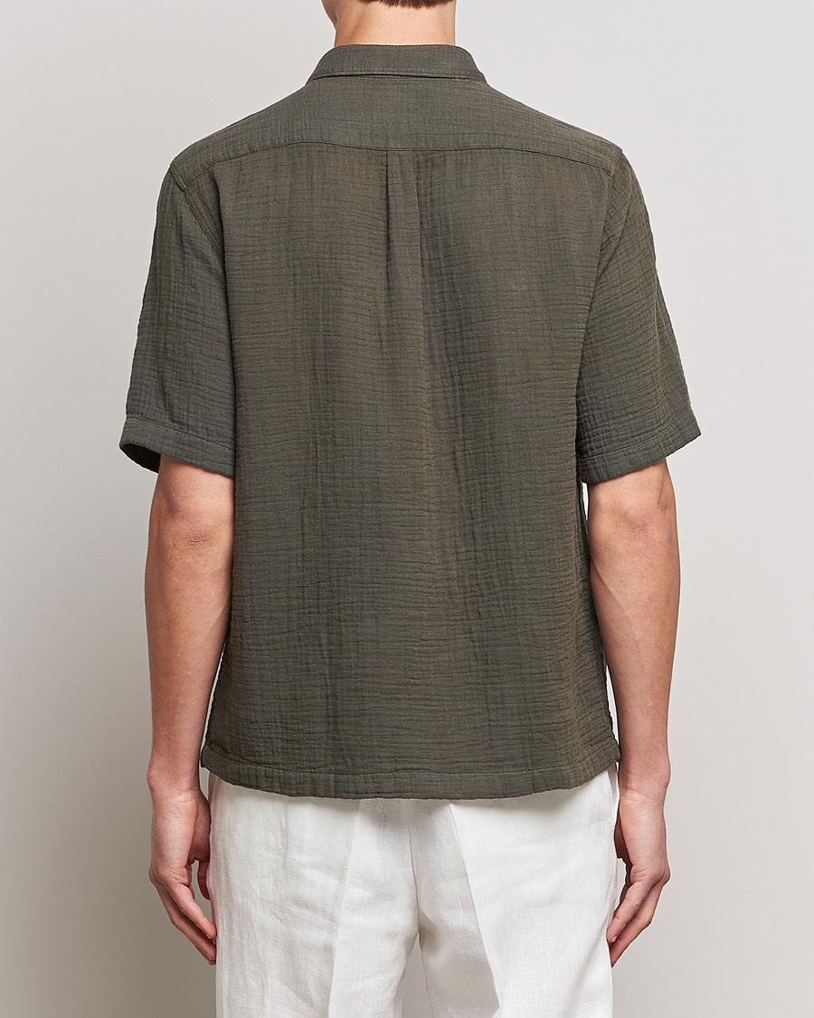 Herren | Hemden | Oscar Jacobson | Regular Fit City Crepe Cotton Shirt Green