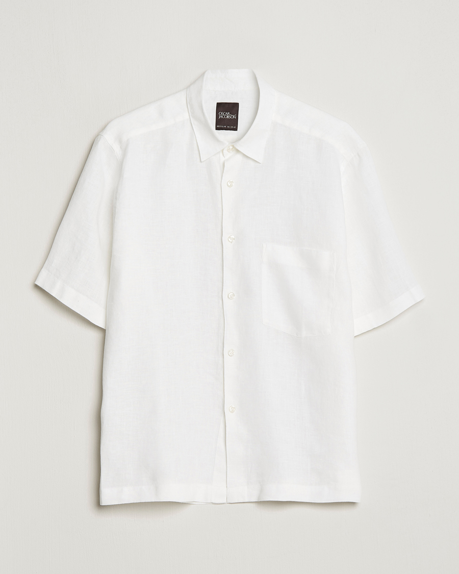 Herren | Hemden | Oscar Jacobson | Regular Fit City Signature Linen Shirt White