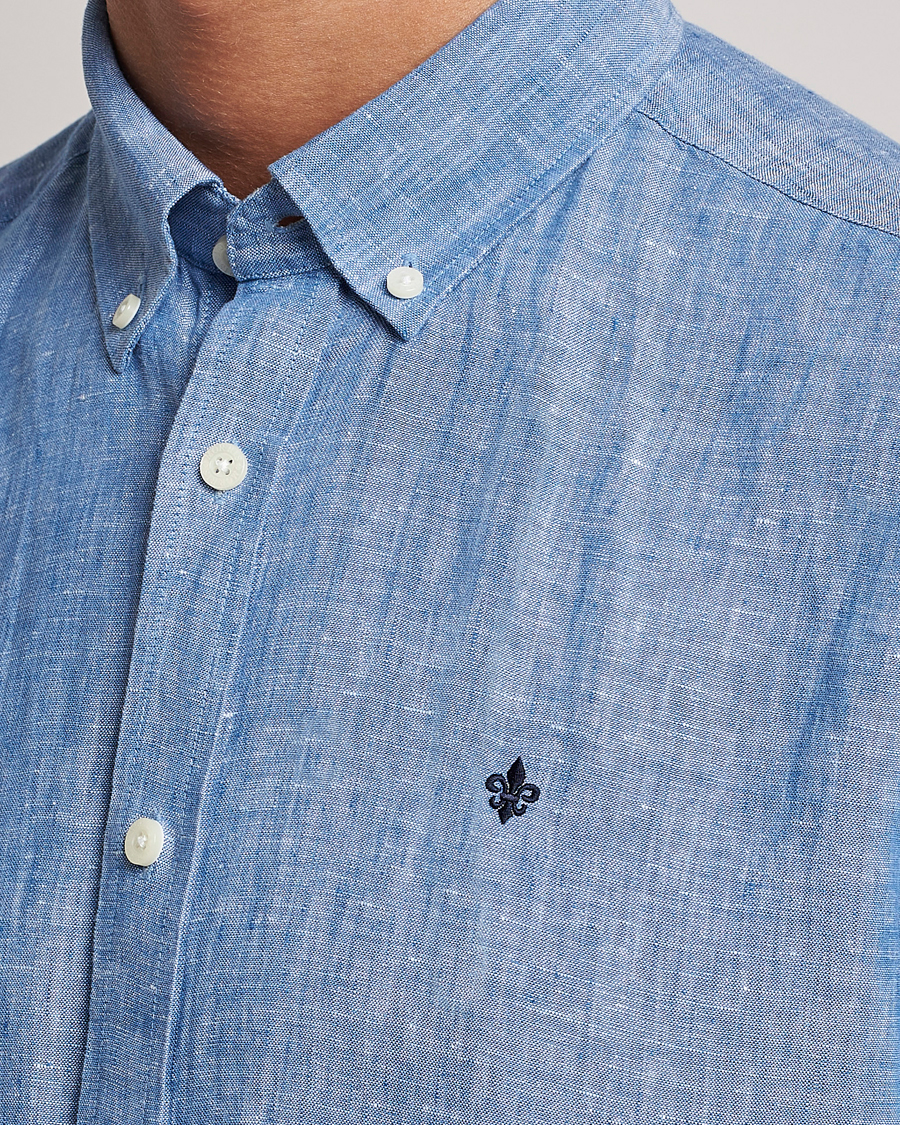 Herren | Hemden | Morris | Douglas Linen Short Sleeve Shirt Blue