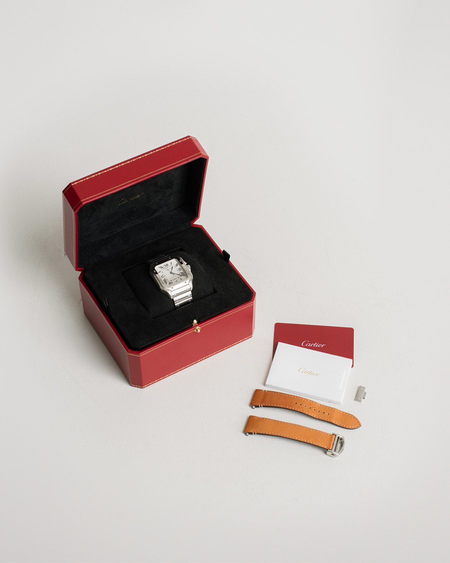 Herren | Pre-Owned & Vintage Watches | Cartier Pre-Owned | Santos De Cartier Steel White
