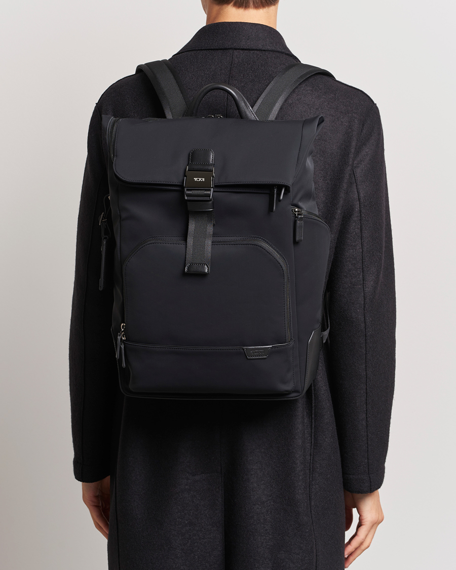 Herren | TUMI Harrison Osborn Roll Top Backpack Black | TUMI | Harrison Osborn Roll Top Backpack Black