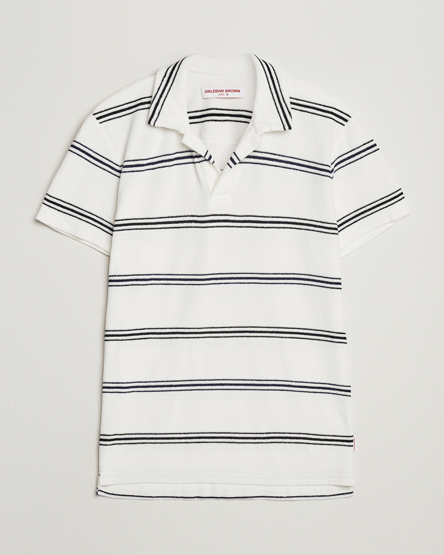 Herren | Poloshirts | Orlebar Brown | Terry Classic Twin Stripe Polo White/Night Iris