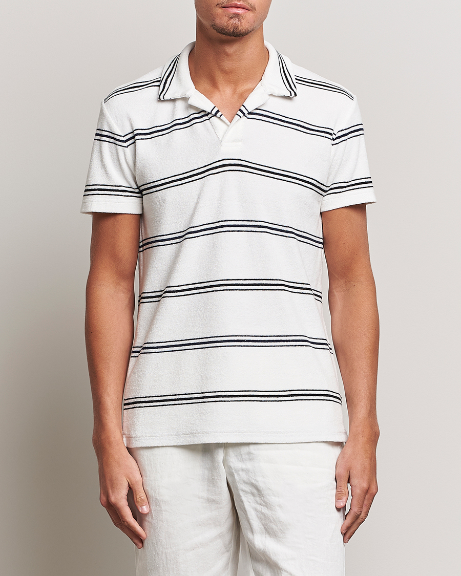 Herren | Poloshirts | Orlebar Brown | Terry Classic Twin Stripe Polo White/Night Iris