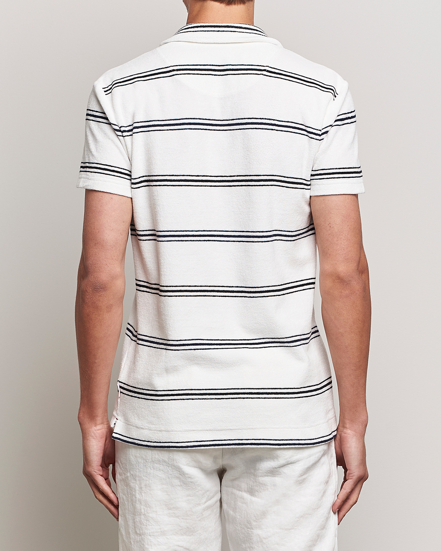 Herren | Poloshirts | Orlebar Brown | Terry Classic Twin Stripe Polo White/Night Iris