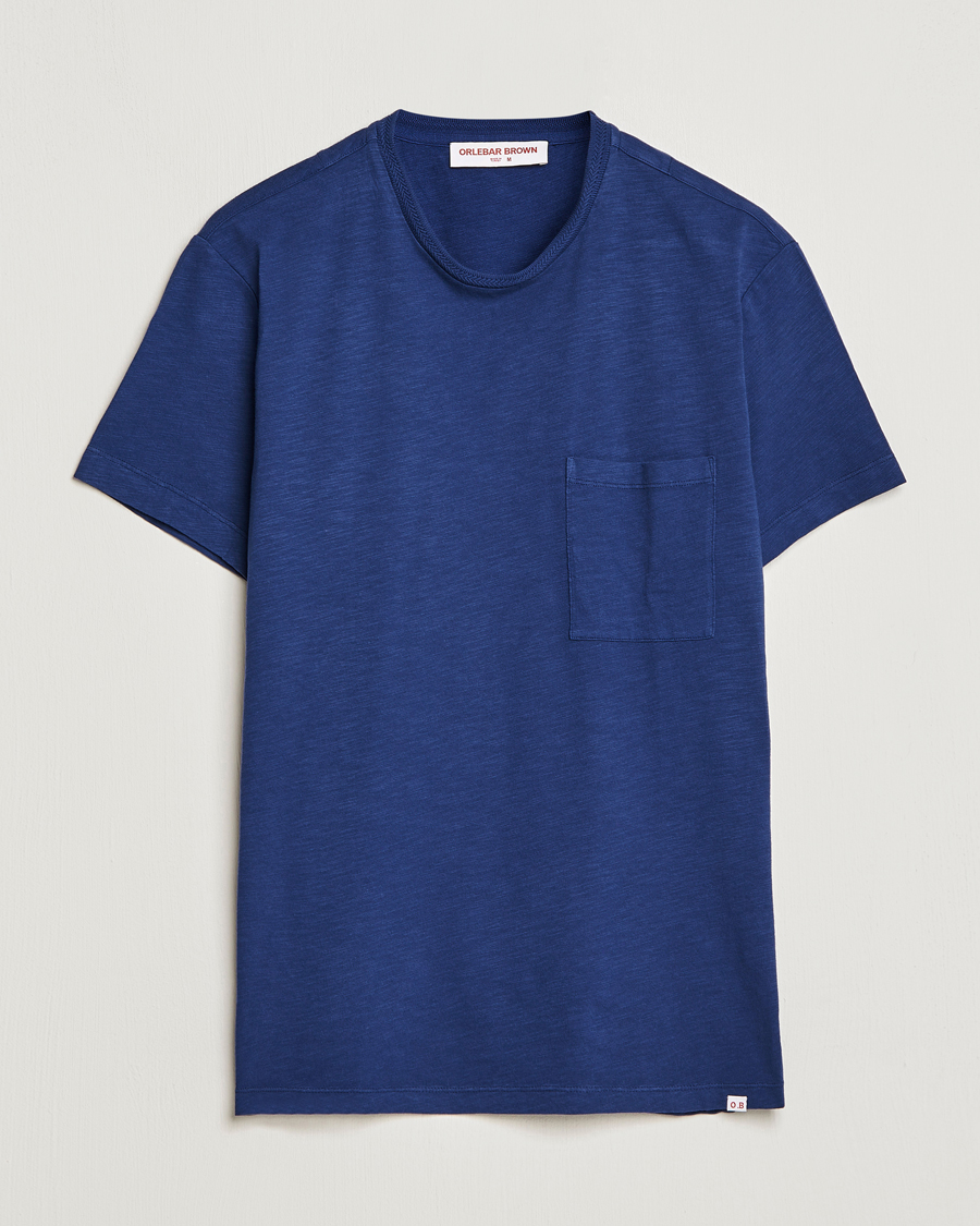Herren | T-Shirts | Orlebar Brown | OB Classic Garment Dyed Cotton T-Shirt Lagoon Blue
