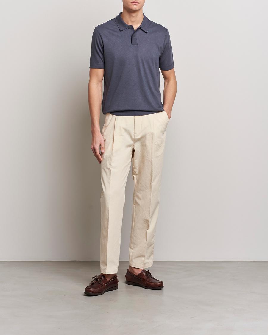 Herren | Poloshirts | Orlebar Brown | Jarrett Knitted Rib Polo Piranha Grey