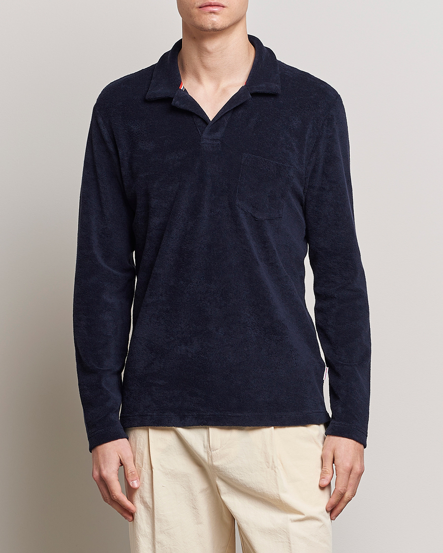 Herren | Pullover | Orlebar Brown | Terry Long Sleeve OB Stripe Night Iris
