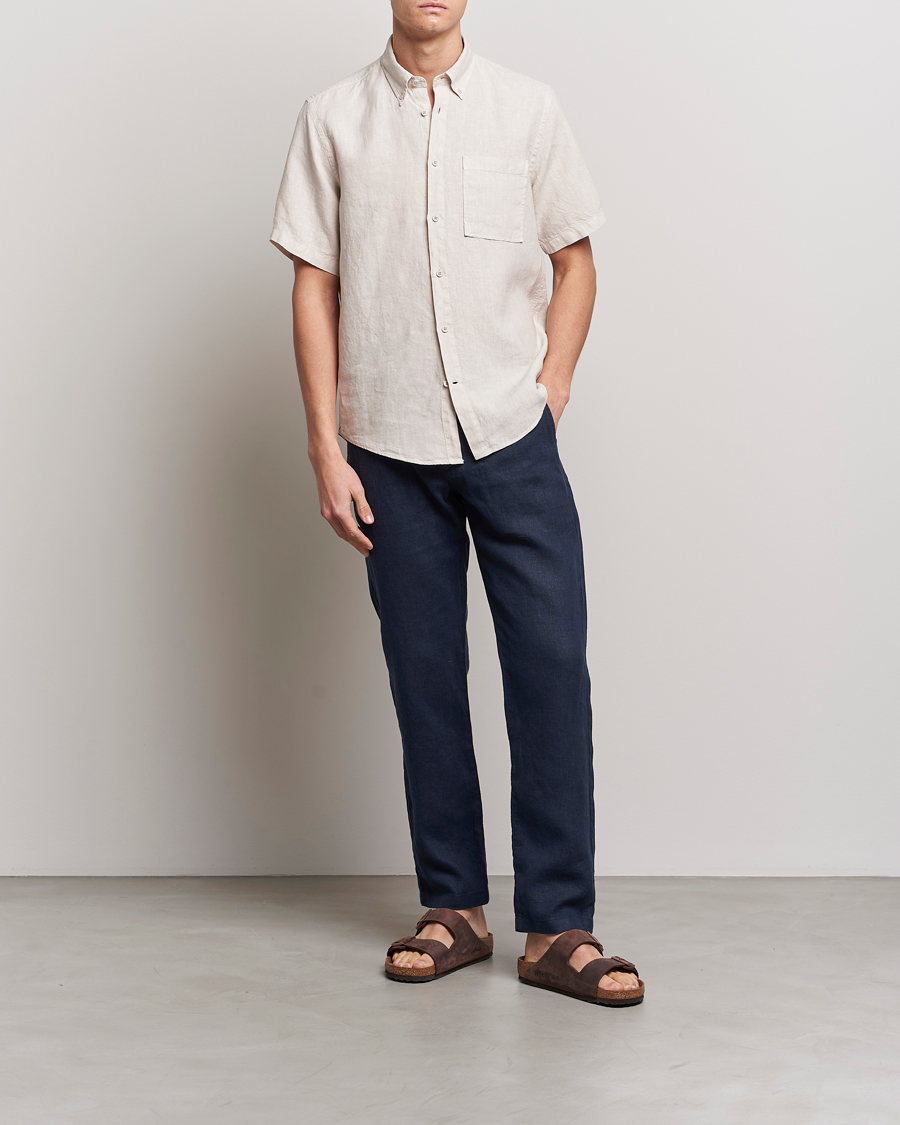 Herren | Hosen | NN07 | Karl Linen Trousers Navy