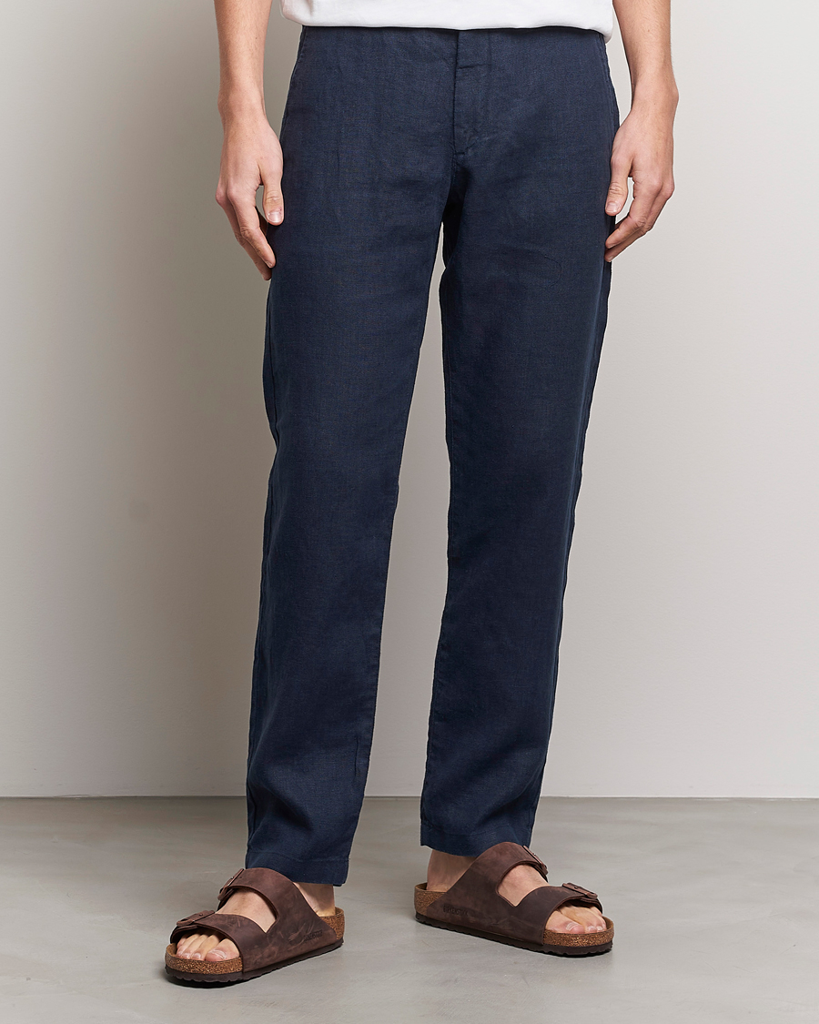 Herren | Hosen | NN07 | Karl Linen Trousers Navy