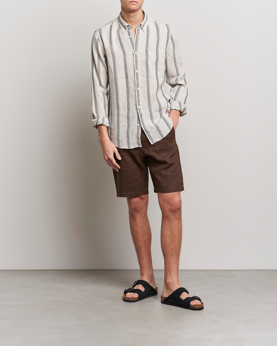 Herren | Shorts | NN07 | Crown Linen Shorts Brown