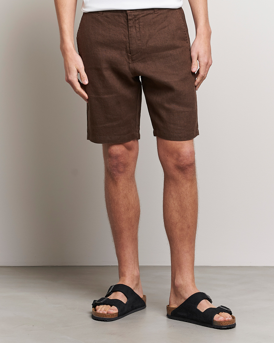 Herren | Shorts | NN07 | Crown Linen Shorts Brown