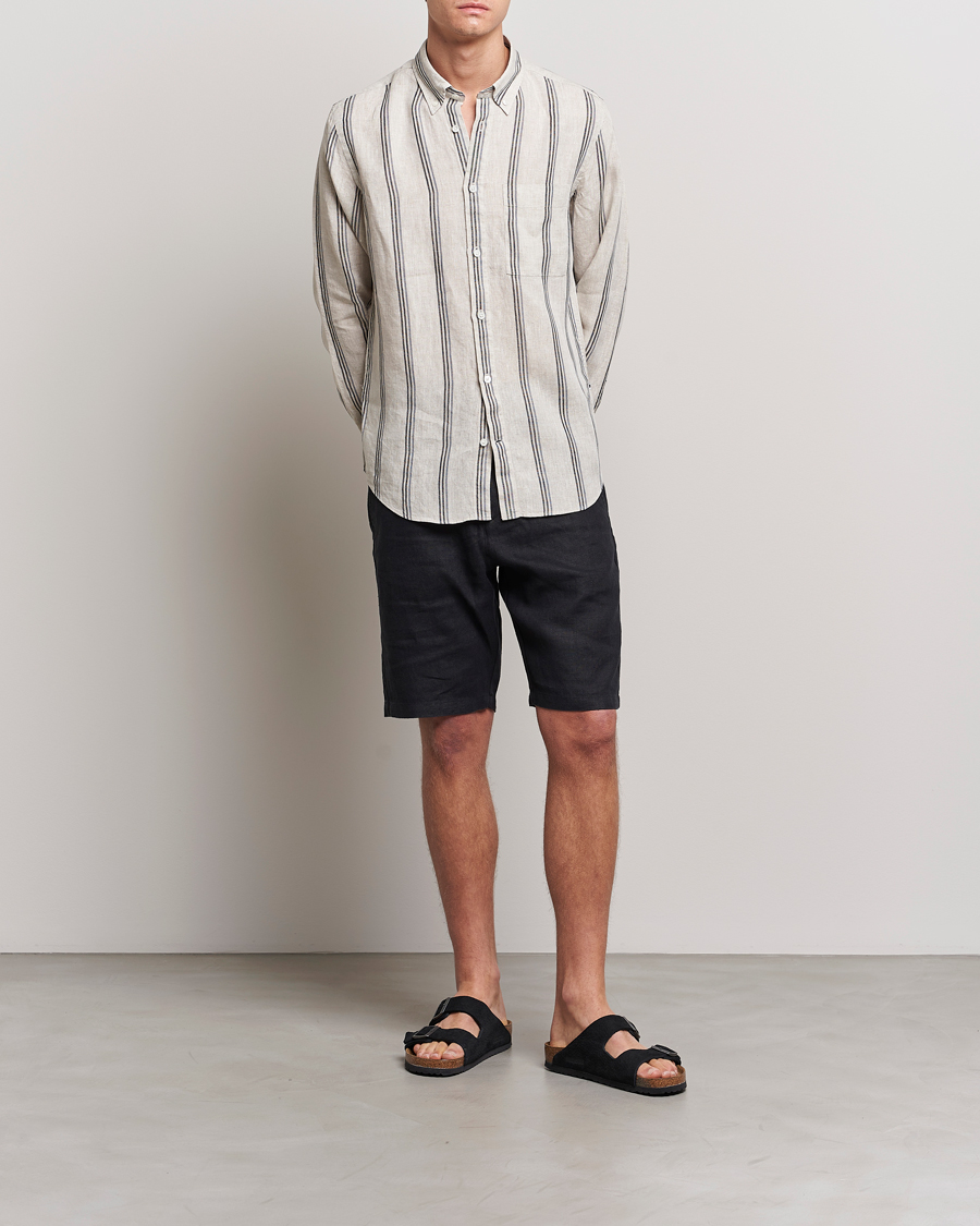 Herren | Shorts | NN07 | Crown Linen Shorts Black