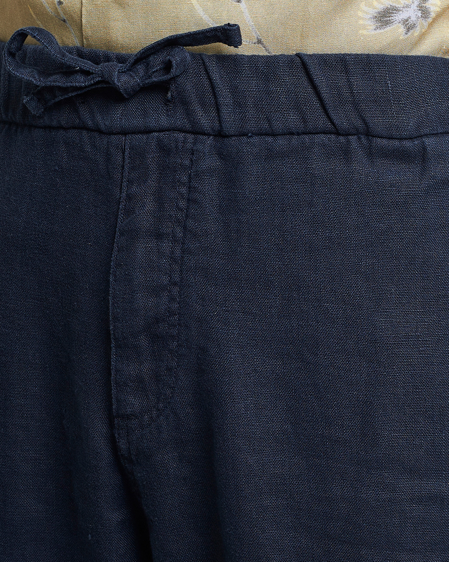 Herren | Hosen | NN07 | Keith Drawstring Linen Trousers Navy