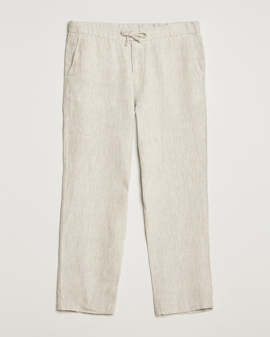 Herren | Hosen | NN07 | Keith Drawstring Linen Trousers Oat