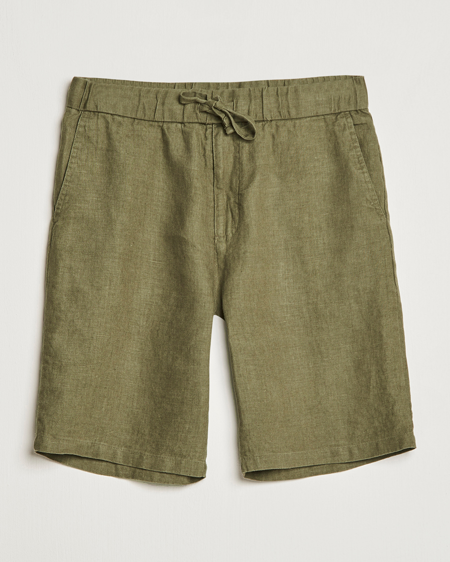Herren | Shorts | NN07 | Keith Drawstring Linen Shorts Army