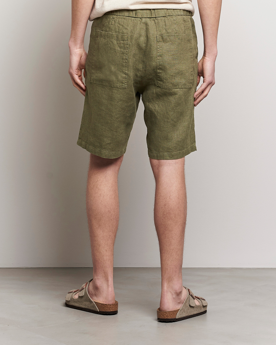 Herren | Shorts | NN07 | Keith Drawstring Linen Shorts Army
