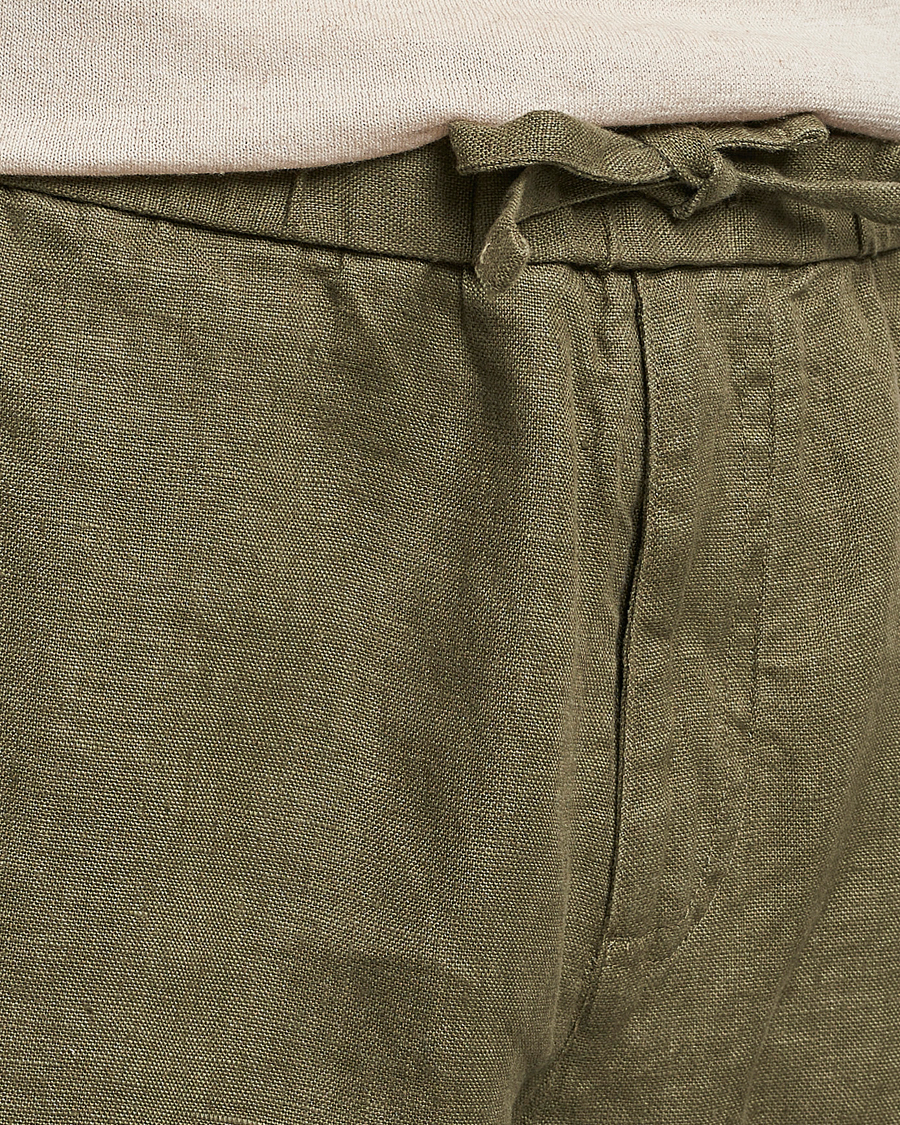 Herren | Shorts | NN07 | Keith Drawstring Linen Shorts Army