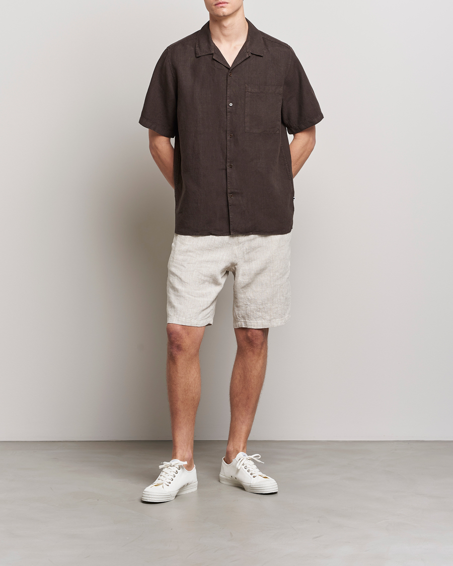 Herren | Shorts | NN07 | Keith Drawstring Linen Shorts Oat