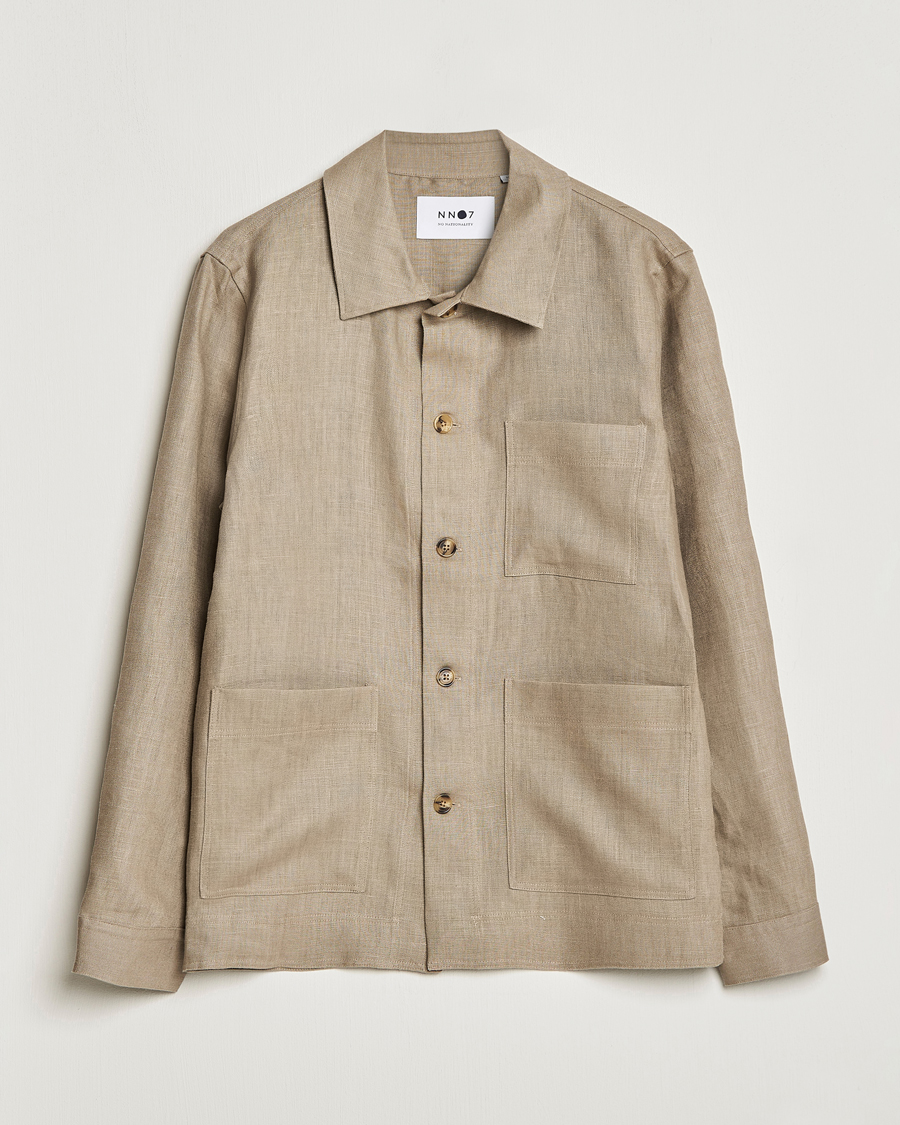 Herren | Hemden | NN07 | Olav Linen Overshirt Greige