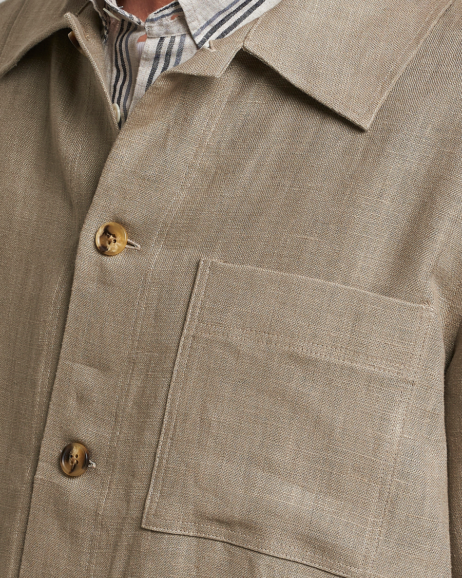 Herren | Hemden | NN07 | Olav Linen Overshirt Greige