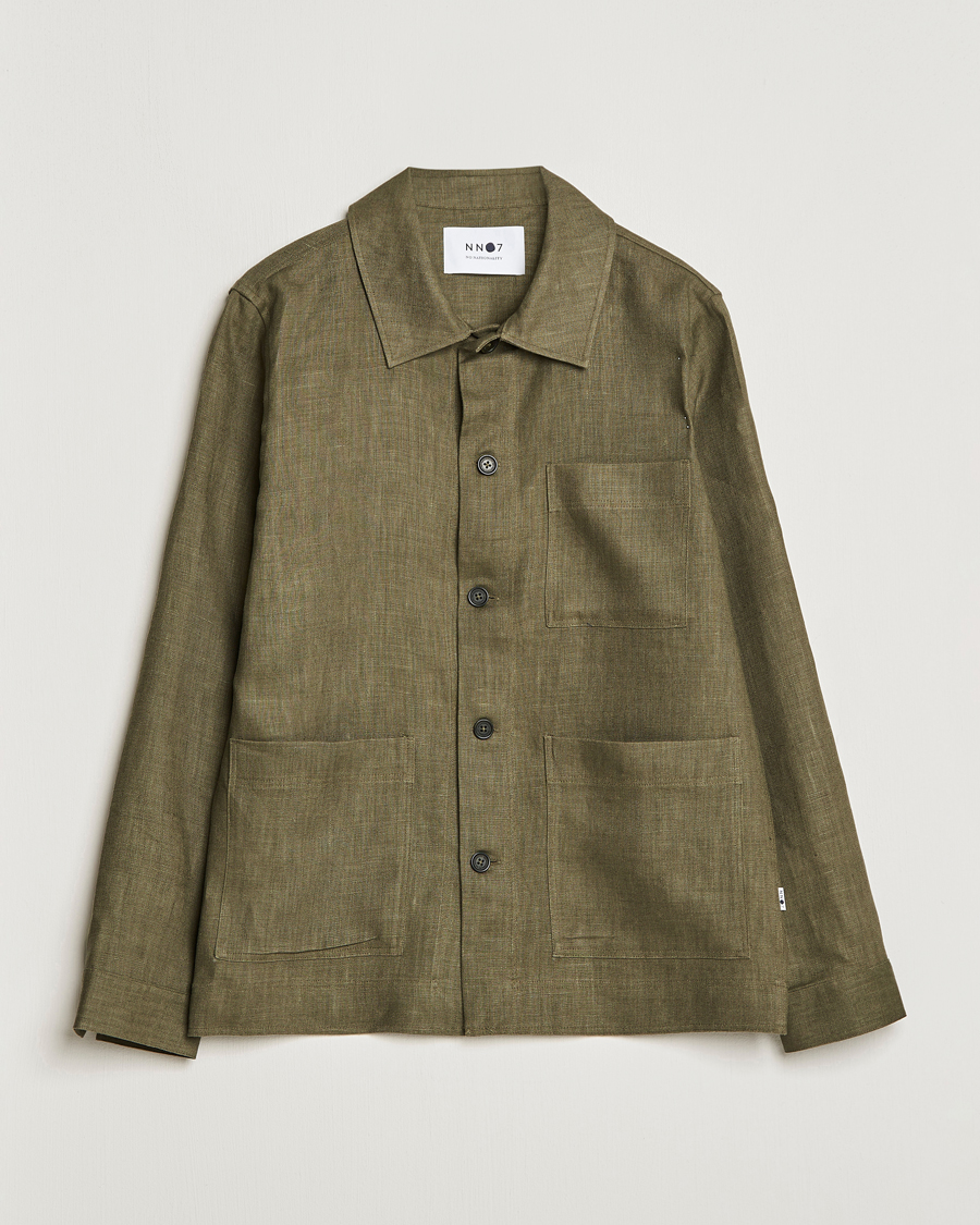 Herren | Hemden | NN07 | Olav Linen Overshirt Army