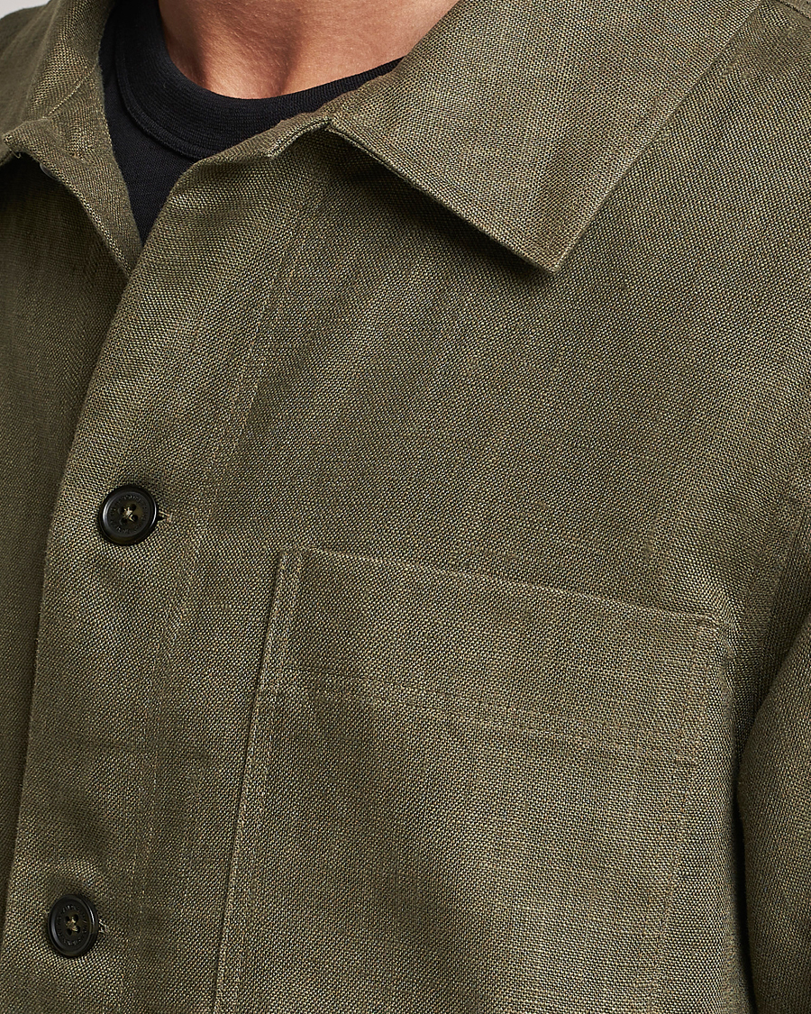 Herren | Hemden | NN07 | Olav Linen Overshirt Army