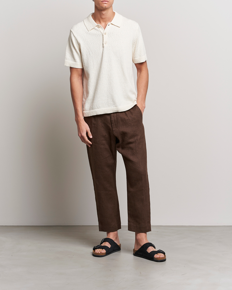 Herren | Hosen | NN07 | Bill Pleated Linen Trousers Brown