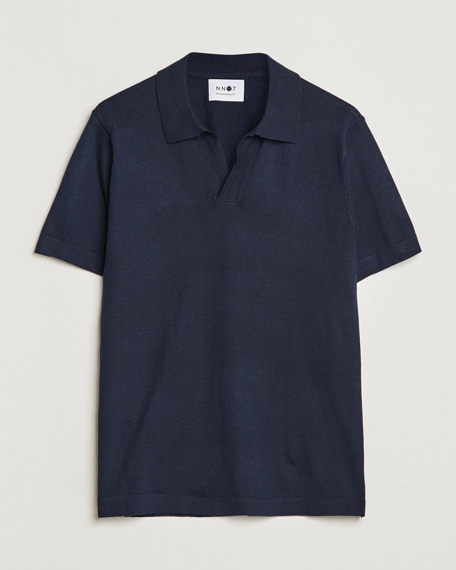 Herren | Poloshirts | NN07 | Ryan Cotton/Linen Polo Navy Blue