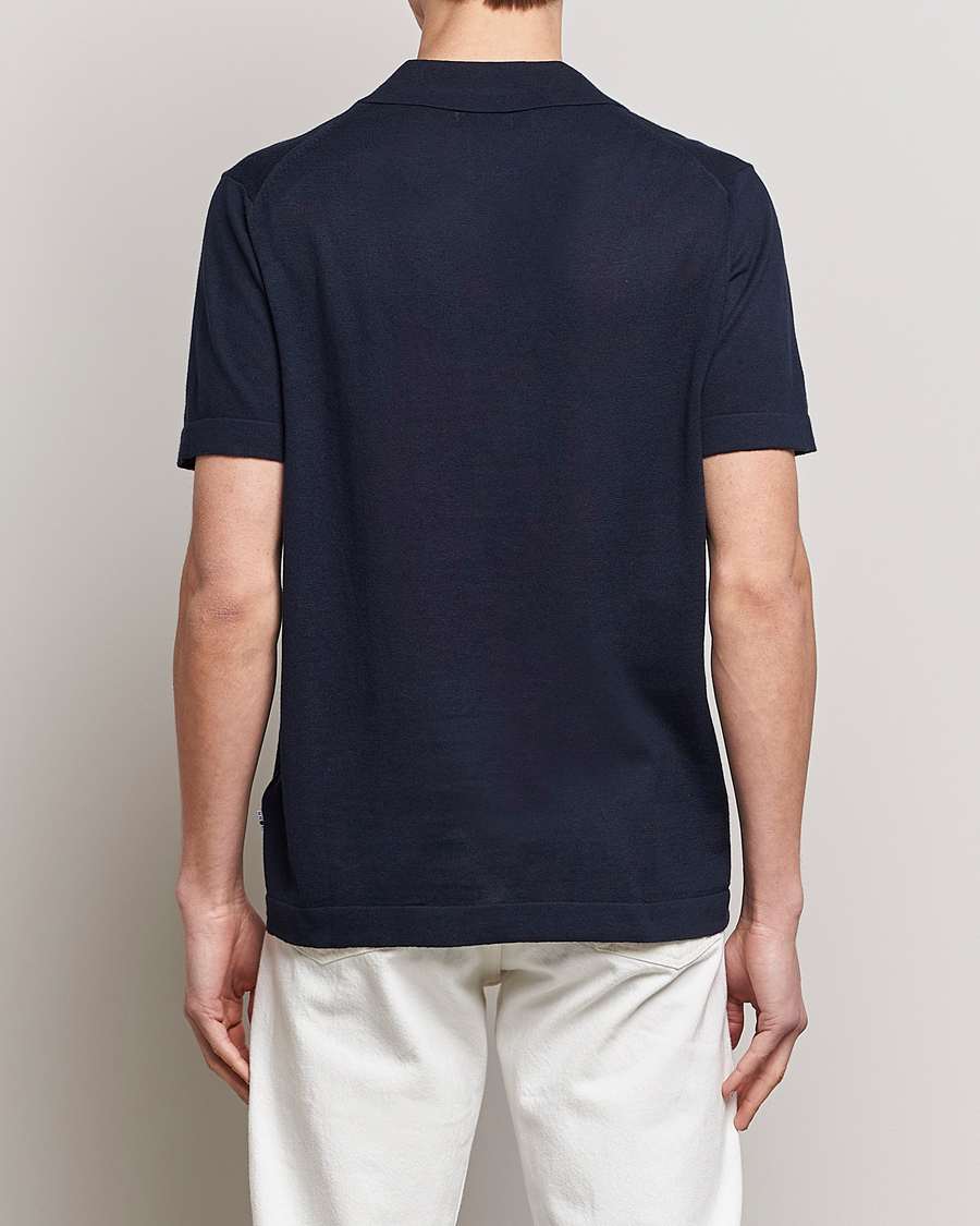 Herren | Poloshirts | NN07 | Ryan Cotton/Linen Polo Navy Blue