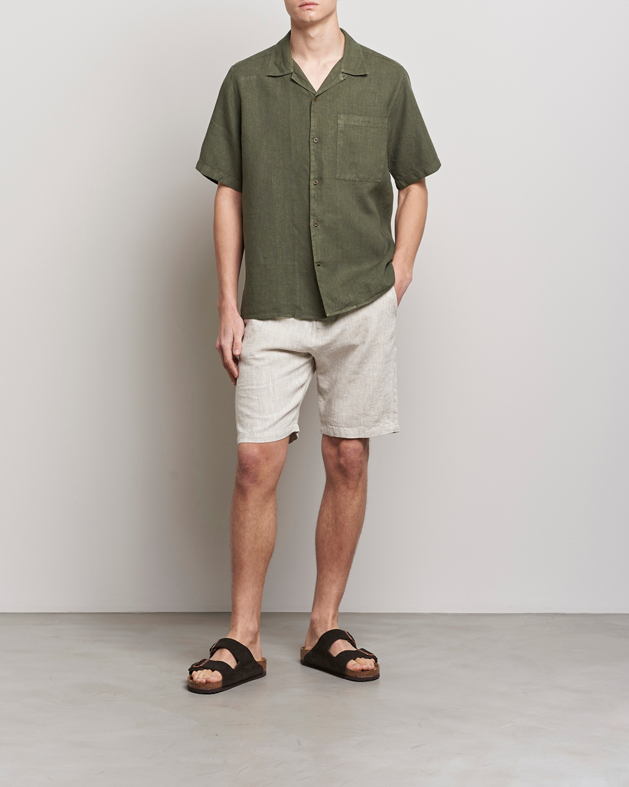 Herren | Hemden | NN07 | Julio Linen Resort Shirt Army