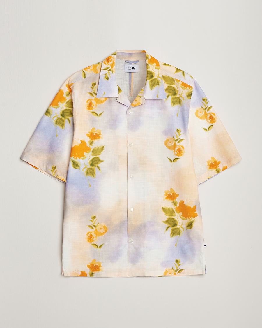 Herren | Hemden | NN07 | Ole Short Sleeve Printed Cotton/Tencel Shirt Multi