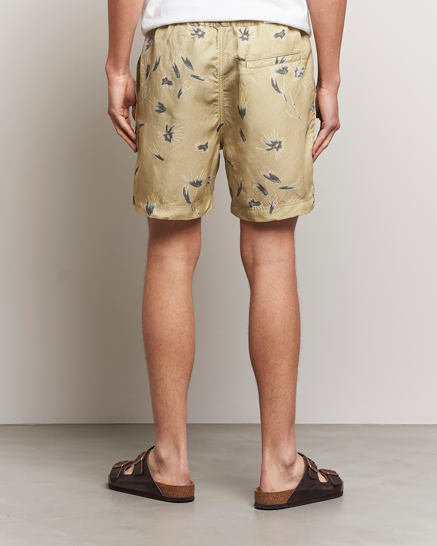 Herren | Shorts | NN07 | Warren Tencel/Linen Printed Shorts Pale Olive