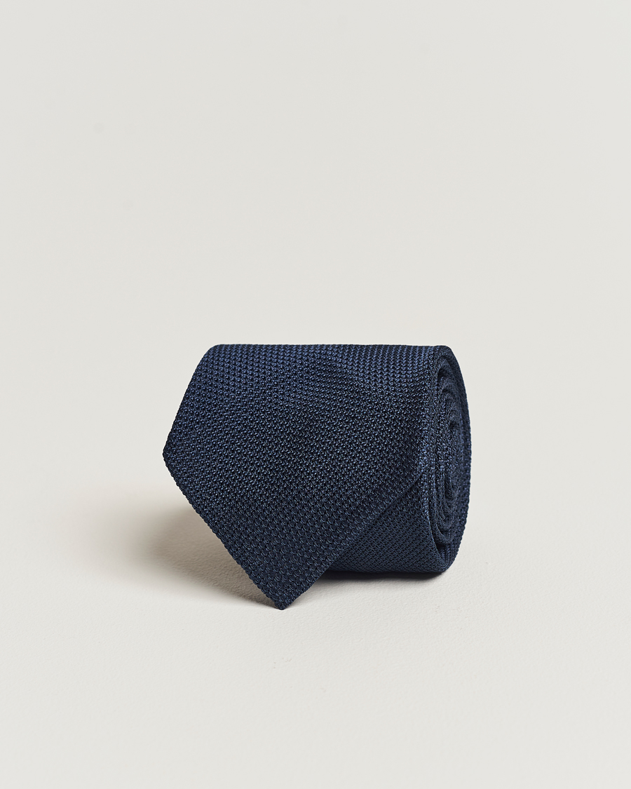 Herren | Finamore Napoli Grenadine Silk Tie Navy | Finamore Napoli | Grenadine Silk Tie Navy