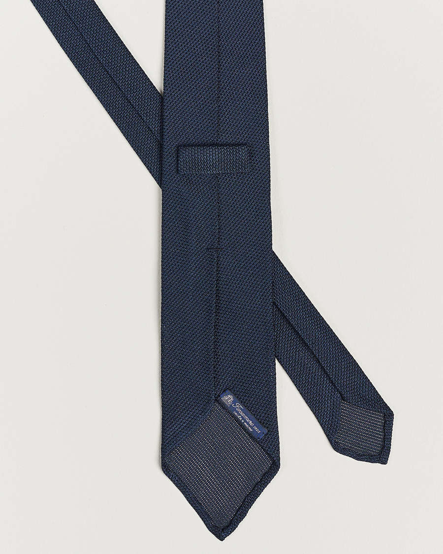 Herren | Finamore Napoli Grenadine Silk Tie Navy | Finamore Napoli | Grenadine Silk Tie Navy