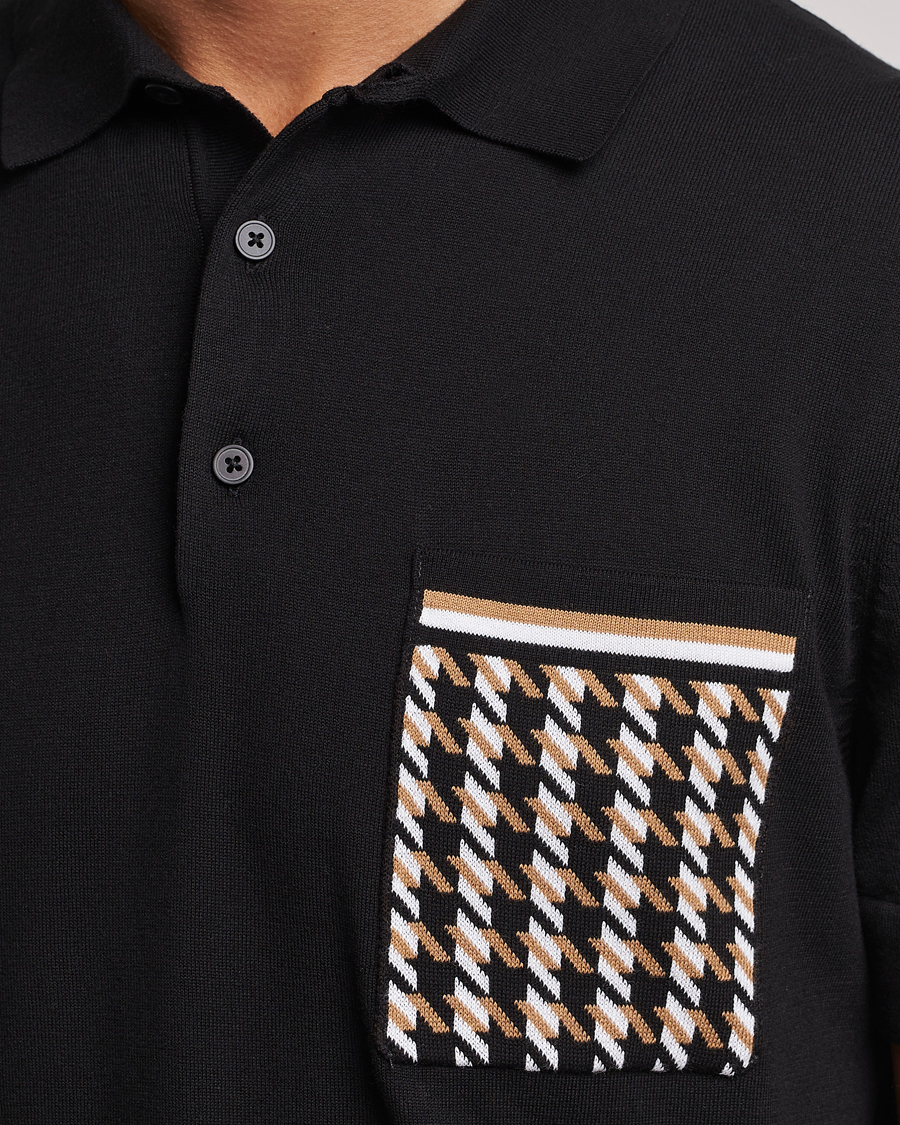 Herren | Poloshirts | BOSS BLACK | Ofiordo Checked Pocket Polo Black