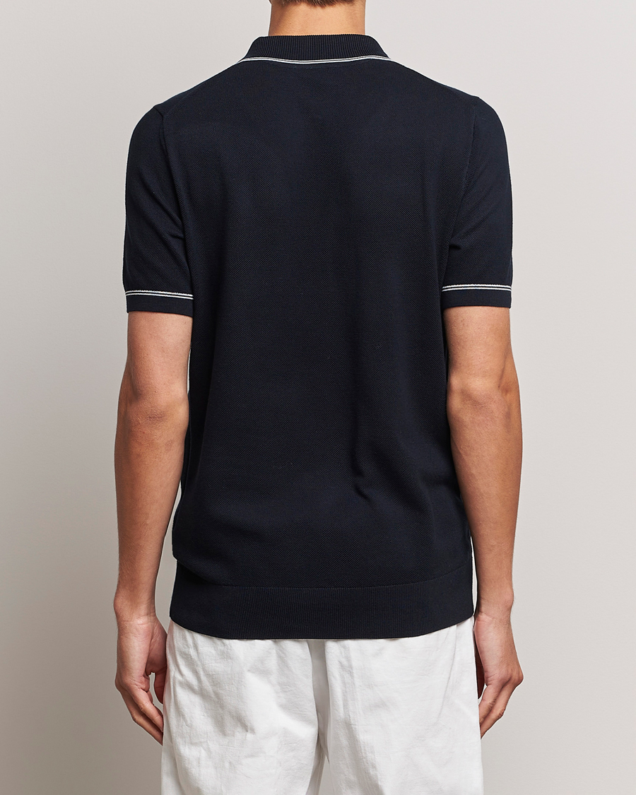 Herren | Poloshirts | BOSS BLACK | Oleonardo Knitted Half Zip Polo Dark Blue