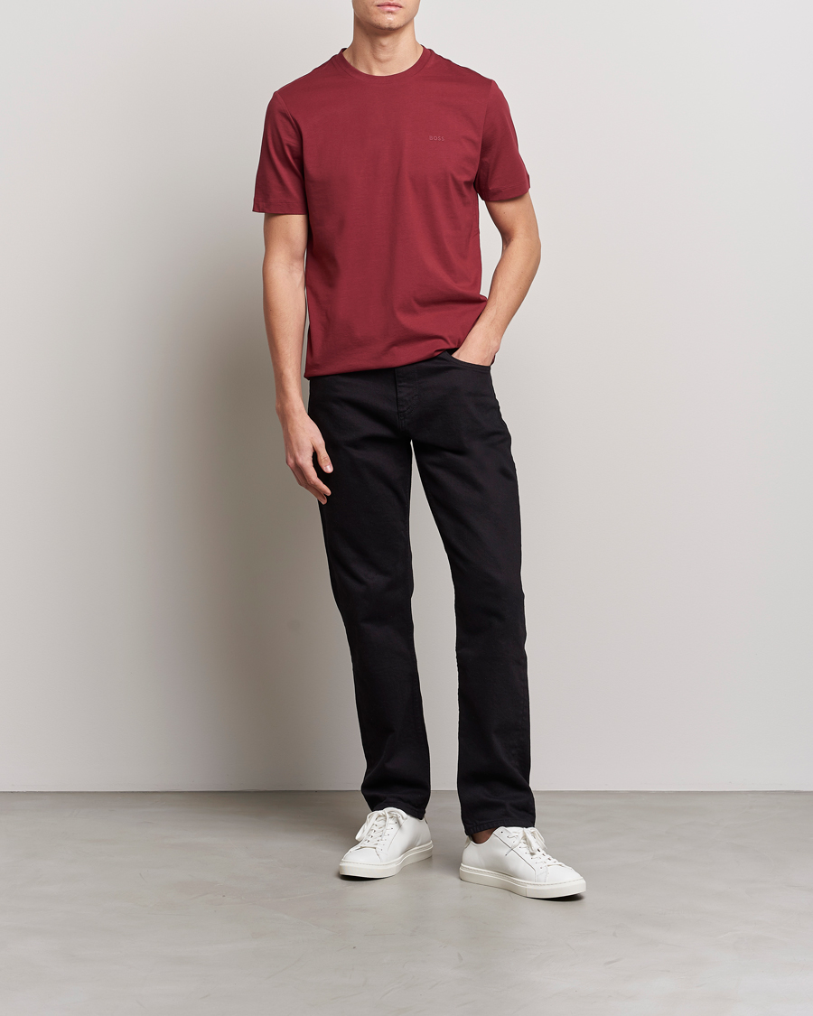 Herren | T-Shirts | BOSS BLACK | Thompson Crew Neck T-Shirt Dark Red