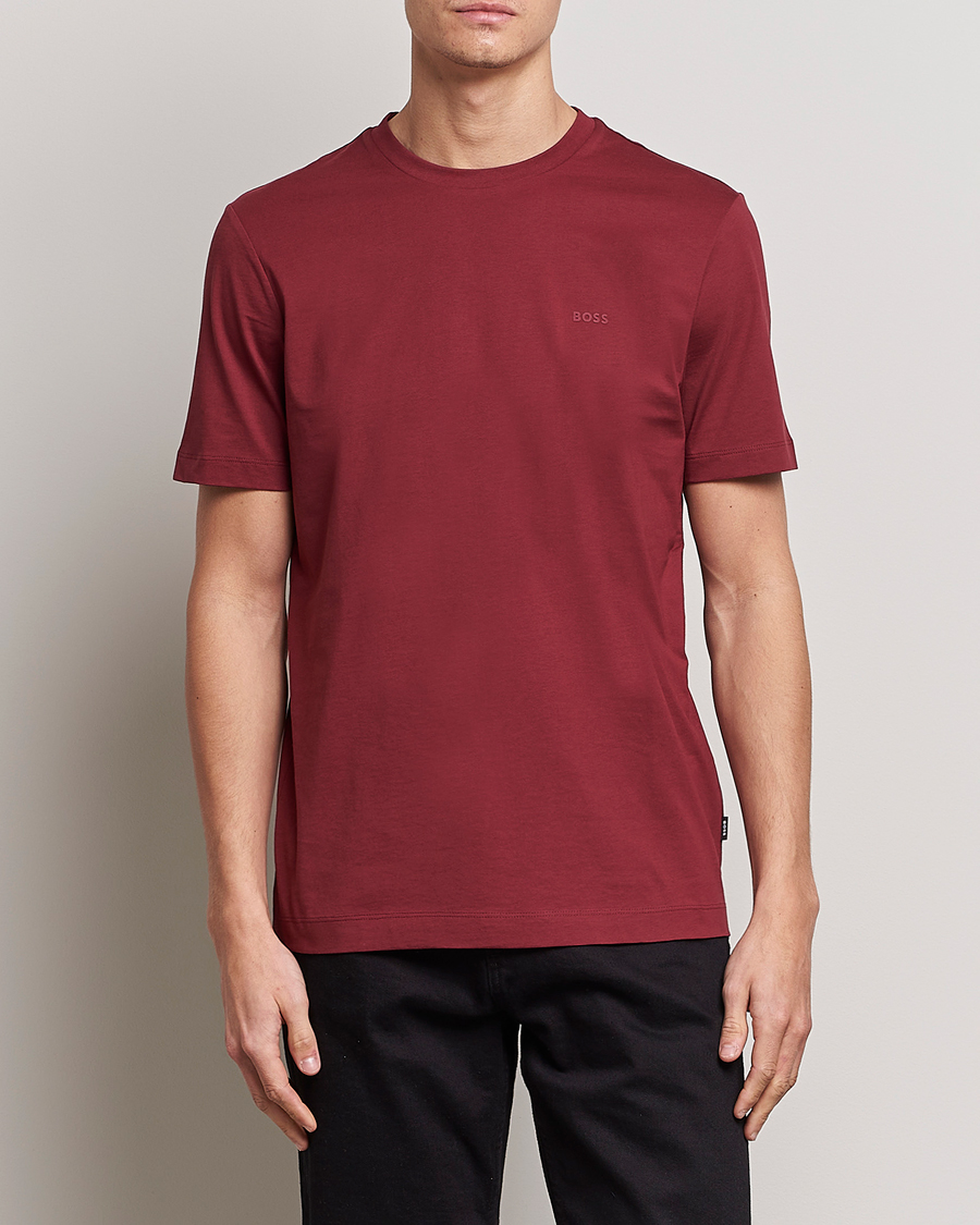 Herren | T-Shirts | BOSS BLACK | Thompson Crew Neck T-Shirt Dark Red