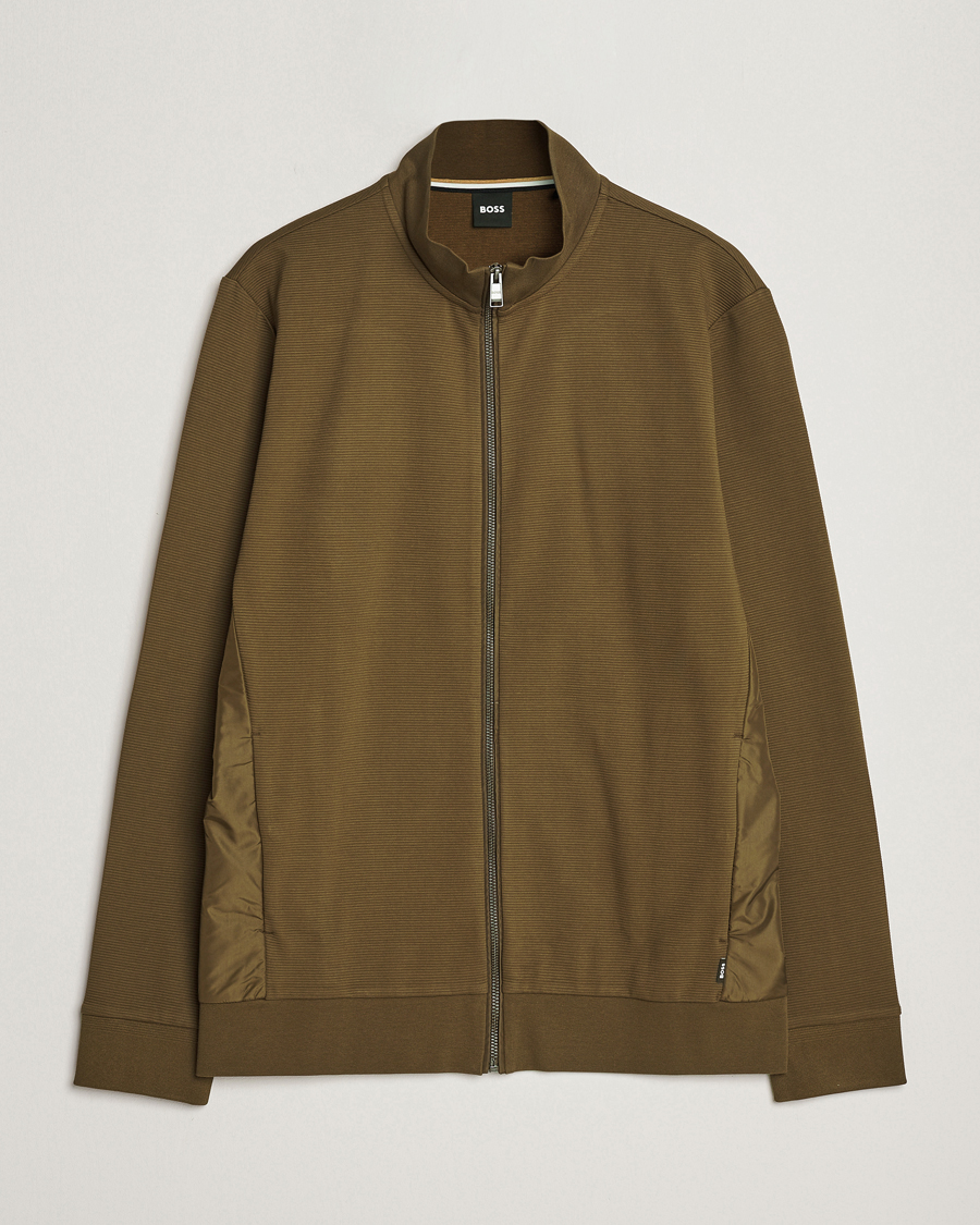 Herren | Pullover | BOSS BLACK | Shepherd Full Zip Sweater Open Green