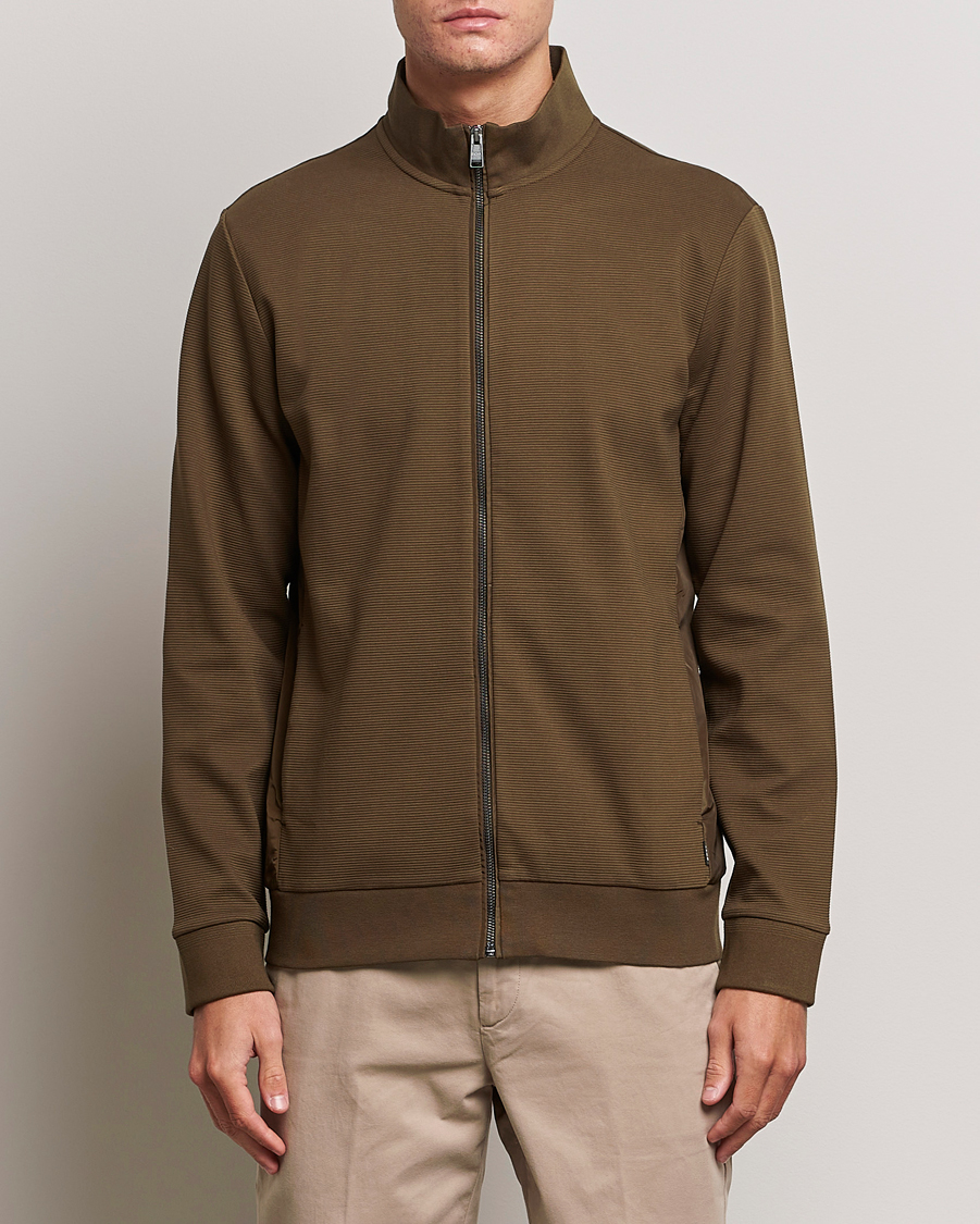 Herren | Pullover | BOSS BLACK | Shepherd Full Zip Sweater Open Green