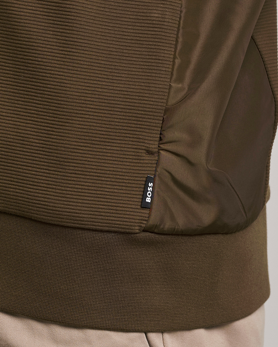 Herren | Pullover | BOSS BLACK | Shepherd Full Zip Sweater Open Green