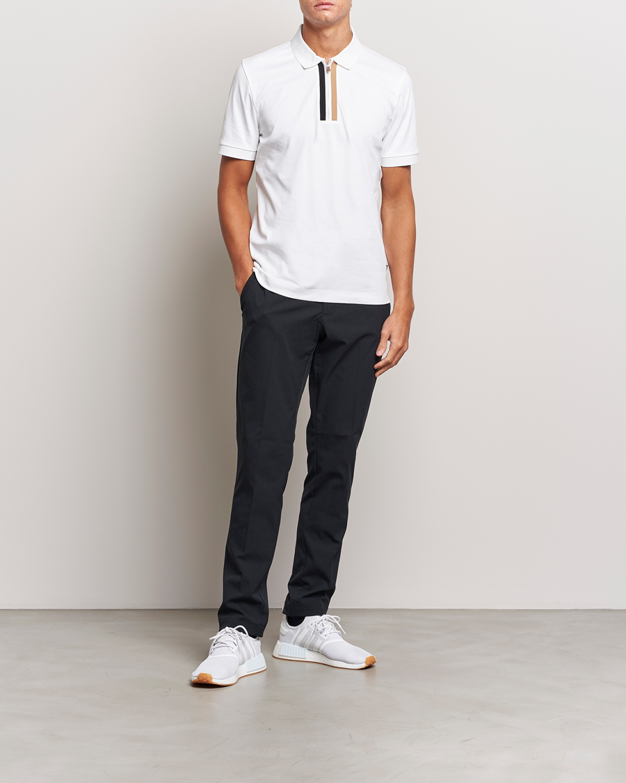 Herren | Poloshirts | BOSS BLACK | Paras Half Zip Polo White