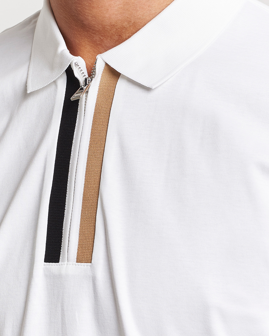 Herren | Poloshirts | BOSS BLACK | Paras Half Zip Polo White