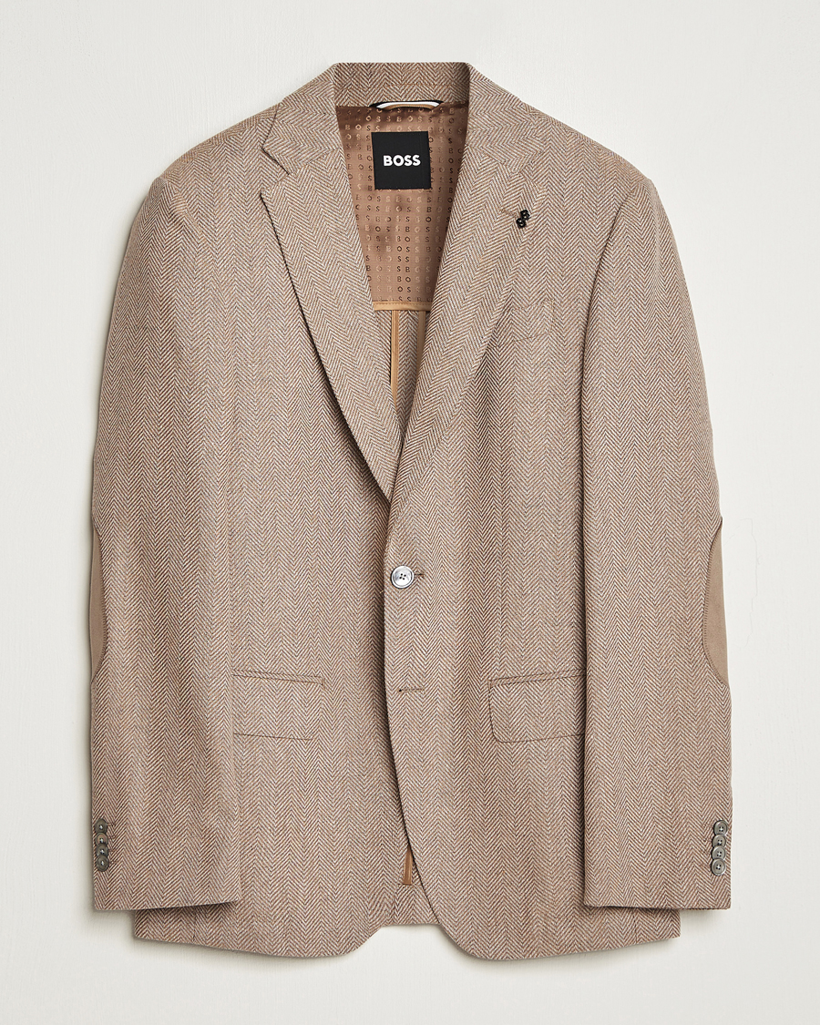 Herren | Sakkos | BOSS BLACK | Huston Herringbone Blazer Medium Beige