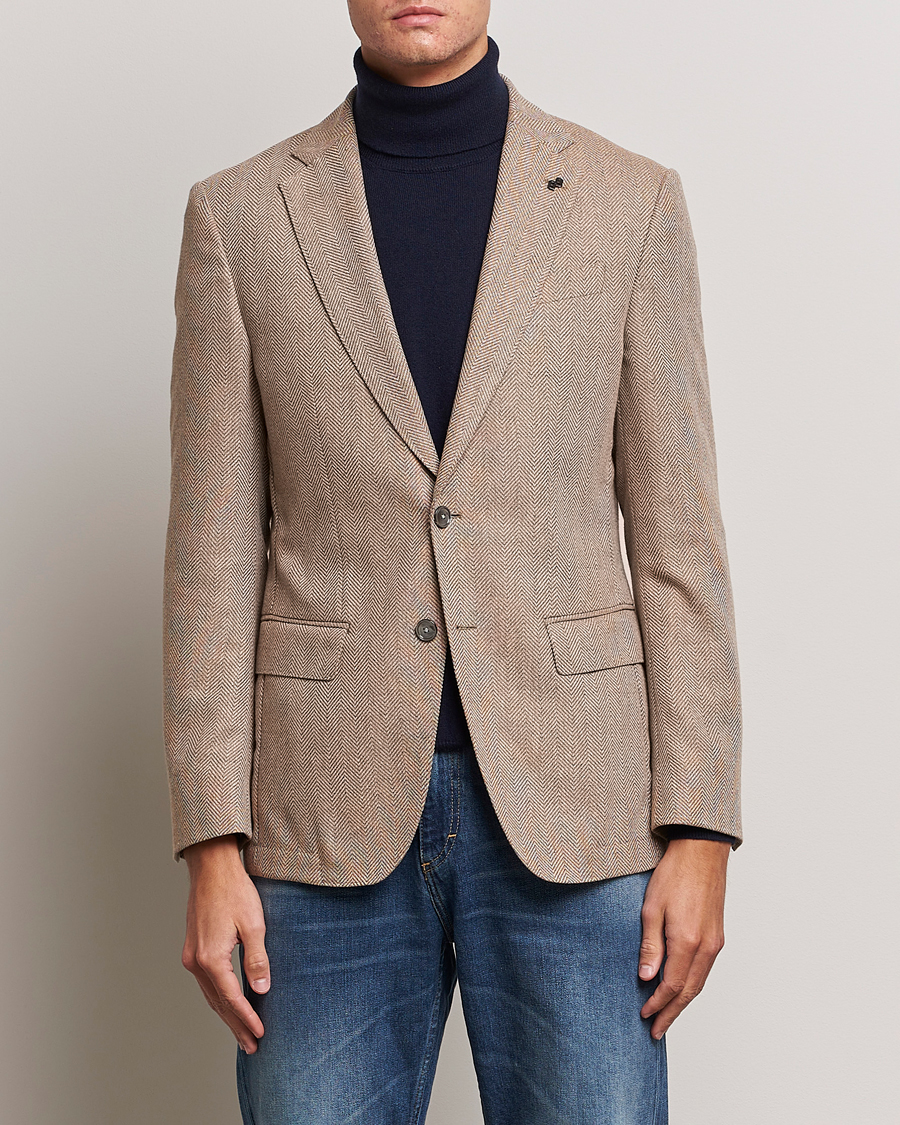 Herren | Sakkos | BOSS BLACK | Huston Herringbone Blazer Medium Beige