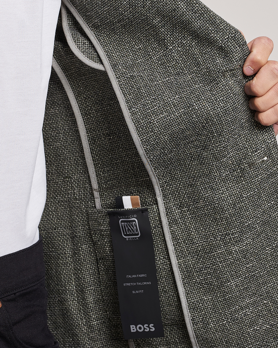 Herren | Sakkos | BOSS BLACK | Hanry Cotton Patch Pocket Blazer Open Green